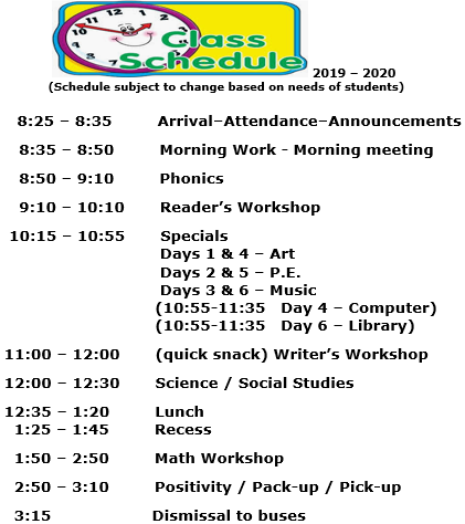 Daily Schedule 