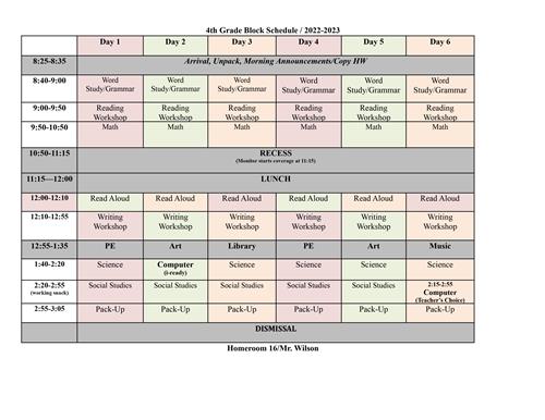 Daily Schedule